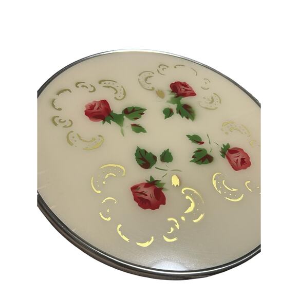 Vintage Western Germany 1920s/1930s Rose Reverse Painted Platter - Picture 2 of 4